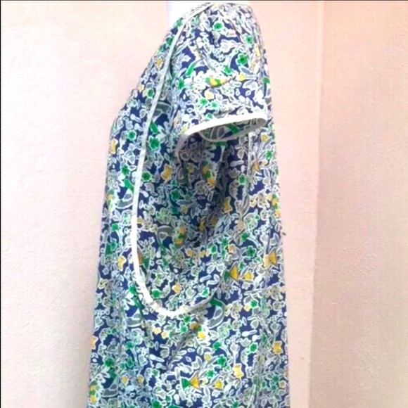 FLORAL🌺TUNIC Light Weight Airy Vintage Summer Boho House Dress Super Cute! Sz L - Picture 3 of 8